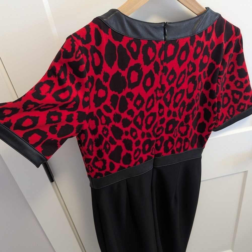 Joseph Ribkoff Red and Black Leopard Dress - Picture 5 of 7